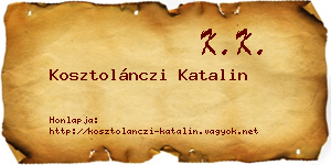 Kosztolánczi Katalin névjegykártya