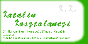 katalin kosztolanczi business card